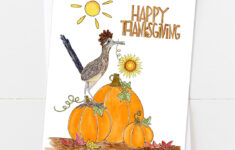 Road Runner Pumpkins | Thanksgiving Card – Zinnia Sky Studio with Images For Thanksgiving Cards