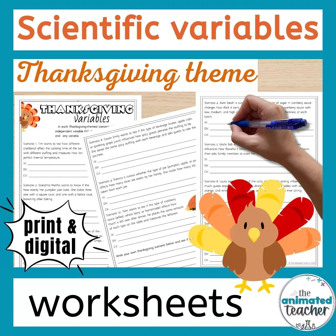 Science Thanksgiving Worksheet Scientific Variables pertaining to The Science Of Thanksgiving Worksheet