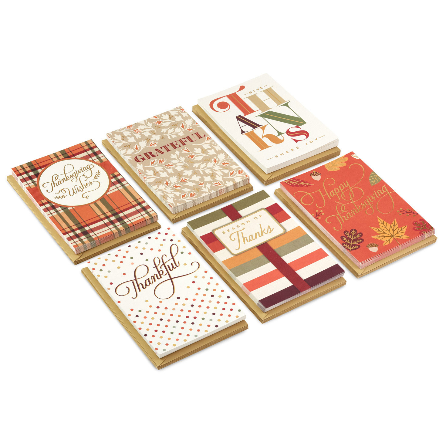 Stylish Lettering Assorted Boxed Thanksgiving Notes, Pack Of 72 in Thanksgiving Cards Boxed