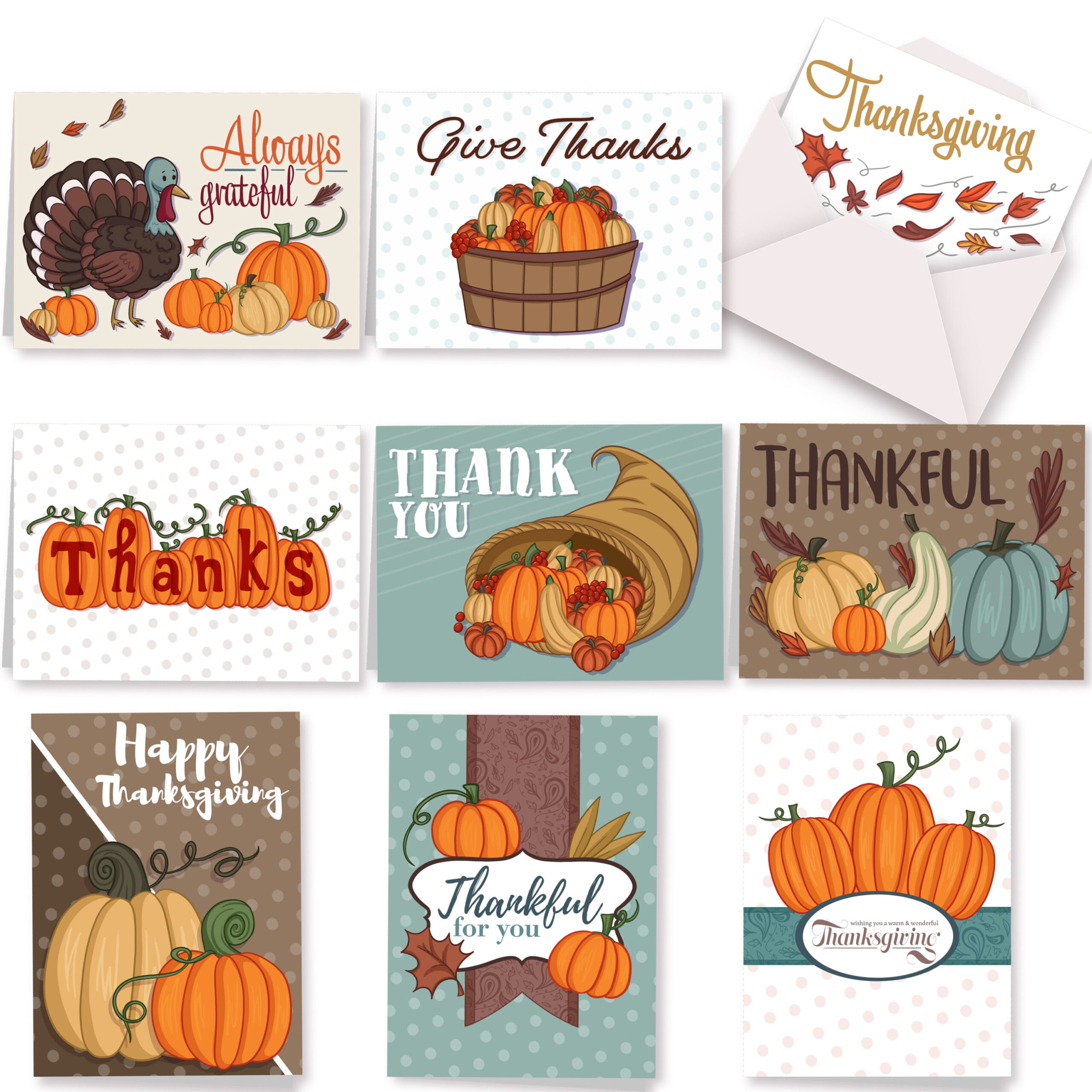 Syncfun 36Pcs Pumpkin Thanksgiving Greeting Gift Cards For Fall Theme Party Supplies for Thanksgiving Gift Cards Free