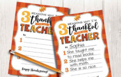 Teacher Thanksgiving Card Diy – Teacher Fill-In-The-Blank Thank regarding Thanksgiving Cards to Teachers