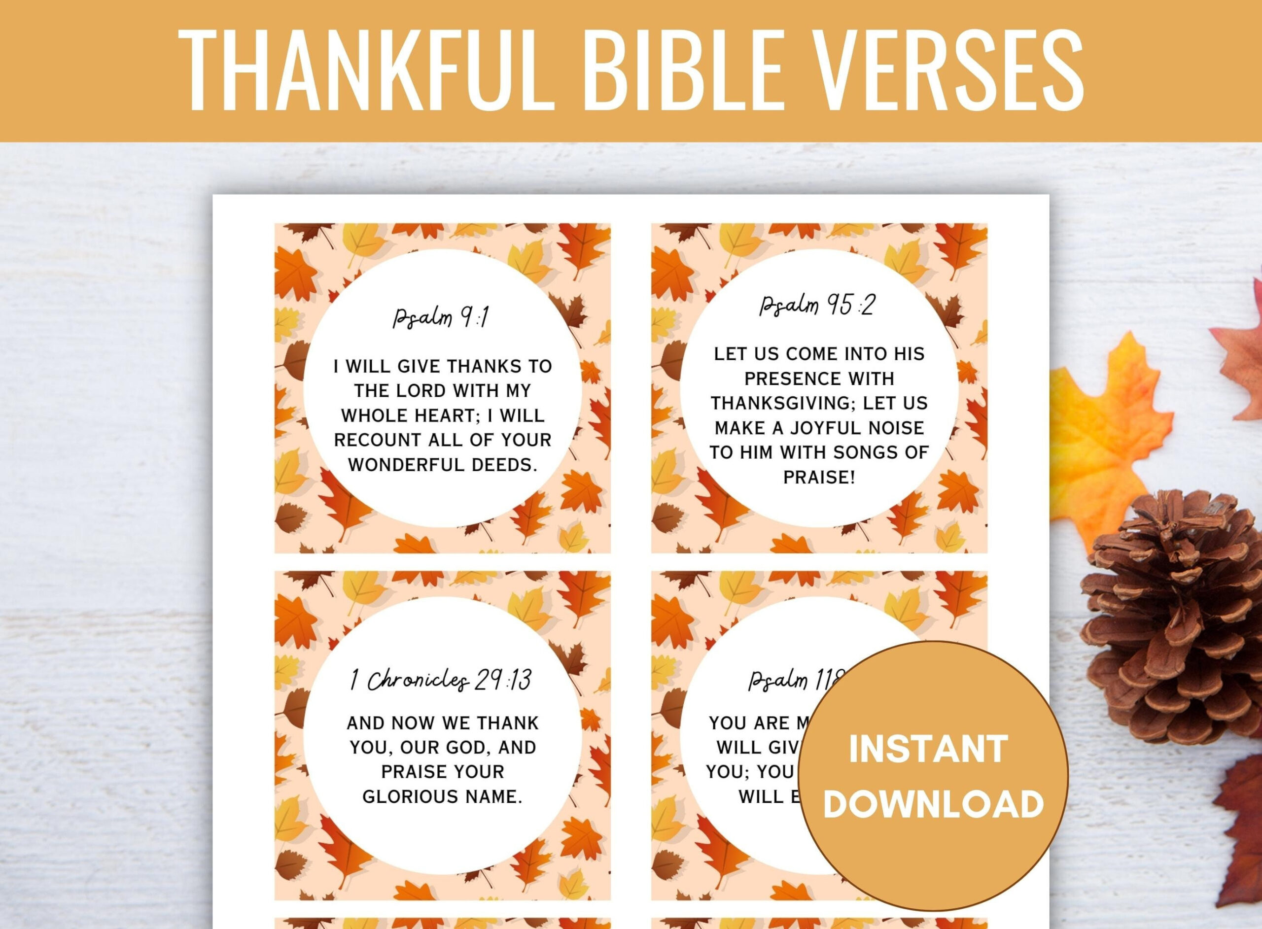 Thankful Bible Verse Printable Cards, 12 Thanksgiving Scripture pertaining to Bible Verses For Thanksgiving Cards