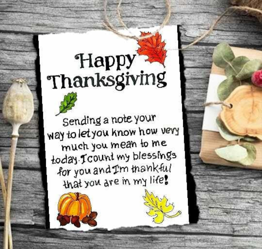 Thankful Card Printable. Happy Thanksgiving Wish Card Print. Give Thanks Card Print. Thanksgiving Greeting Card With Poem. Digital Download. - Etsy for Thanksgiving Wishes Cards