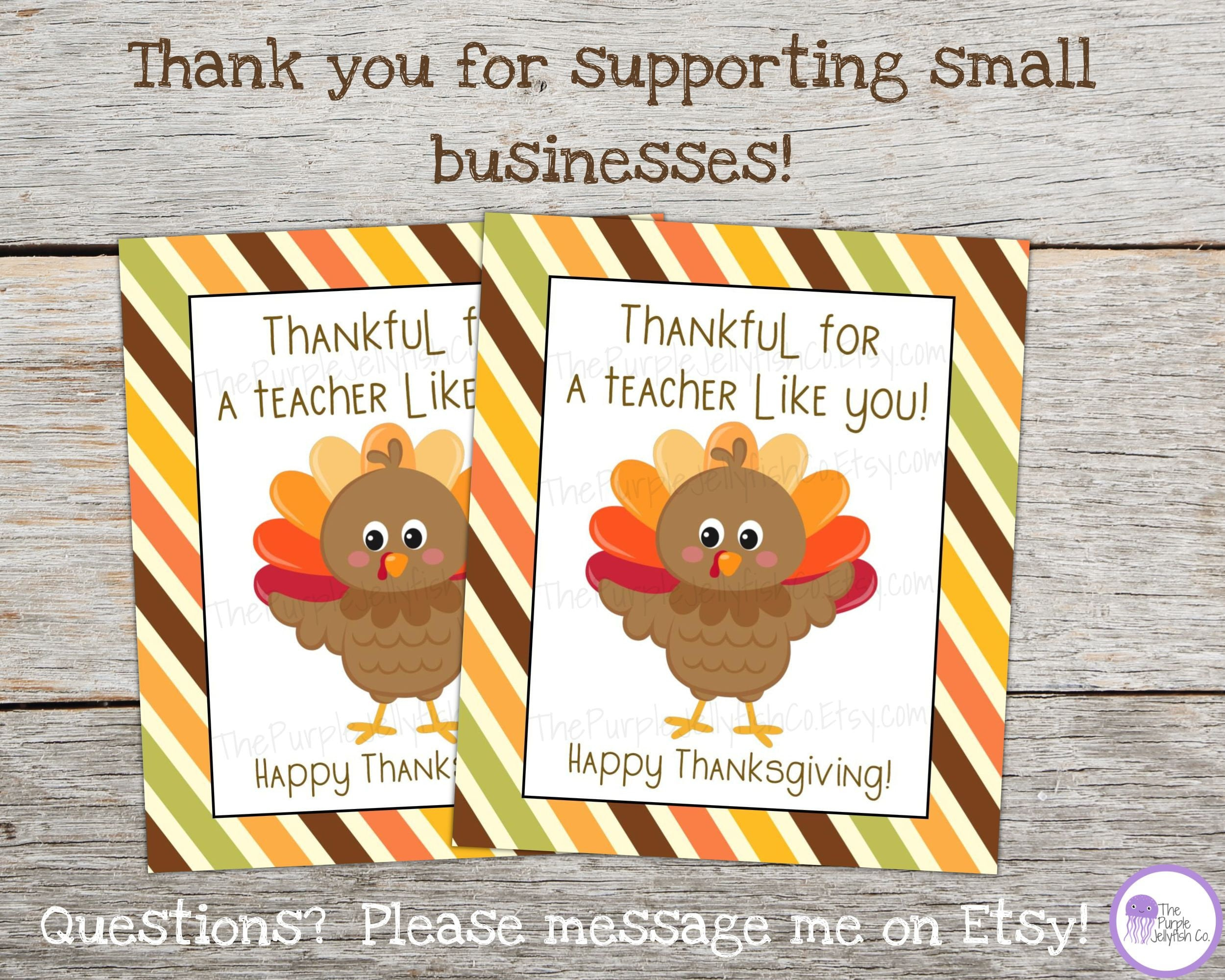 Thankful For Teacher Gift Tag, Thanksgiving Teacher Tag, Teacher pertaining to Thanksgiving Cards Messages To Teacher