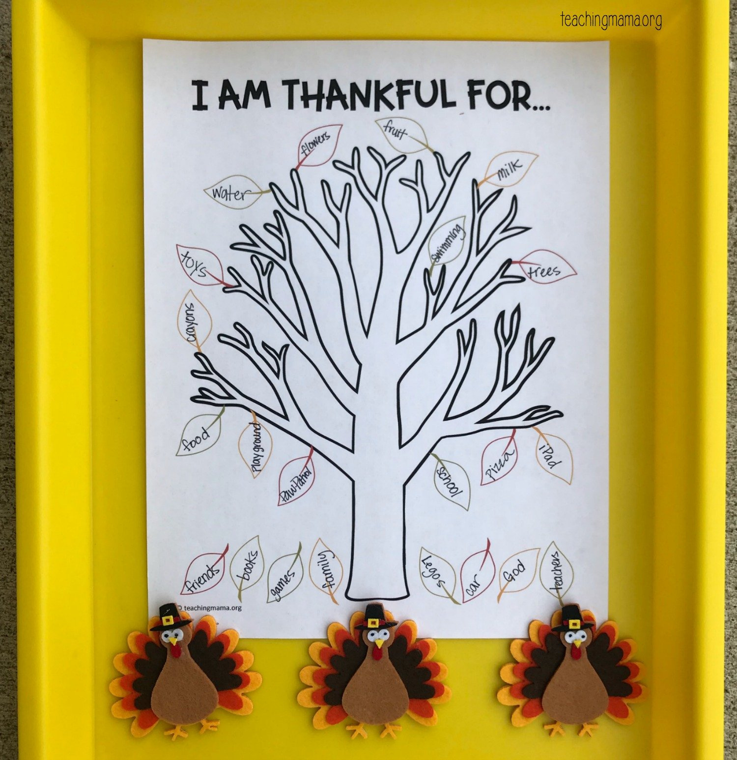 Thankful Tree Printable within Printable Thanksgiving Tree