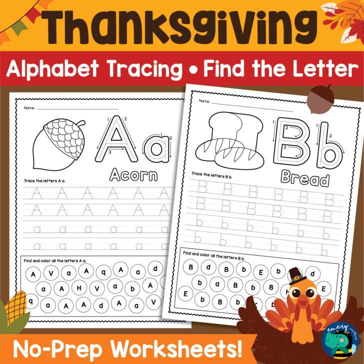 Thanksgiving Alphabet Worksheets