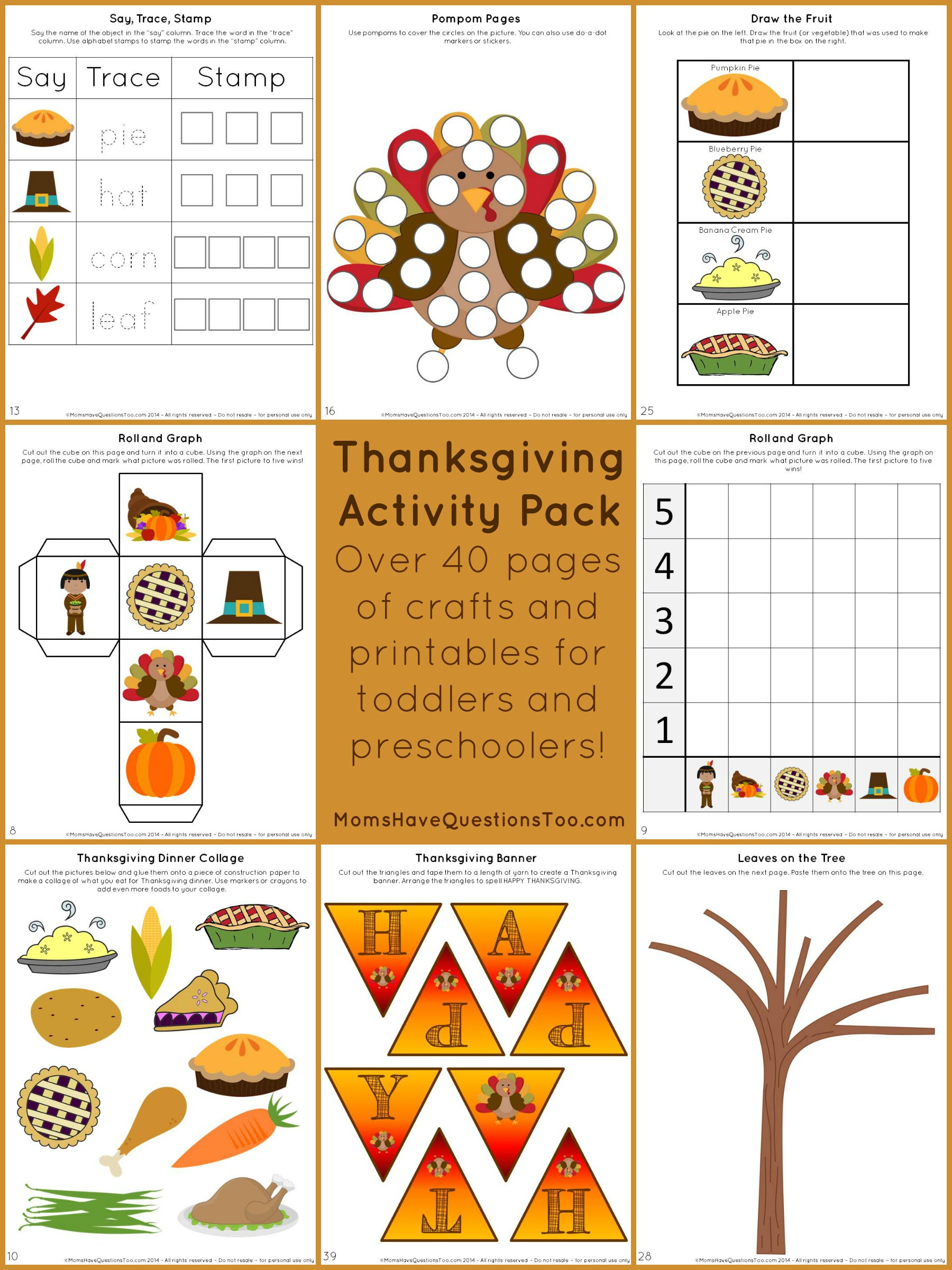 Thanksgiving Activity Pack With Crafts And Printables pertaining to Thanksgiving Crafts And Worksheets