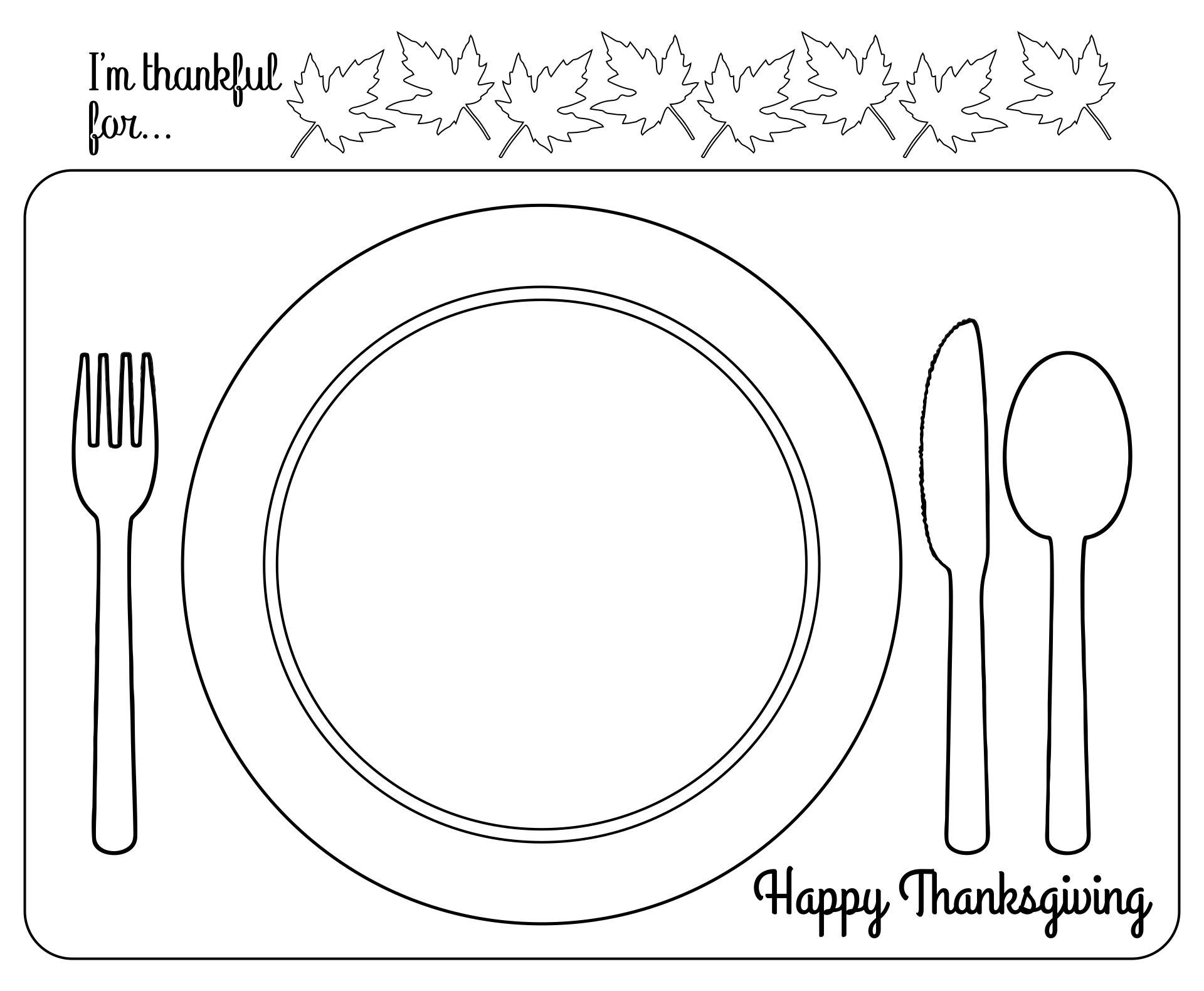 Thanksgiving Activity Placemats - 10 Free Pdf Printables | Printablee pertaining to Thanksgiving Plate Printable