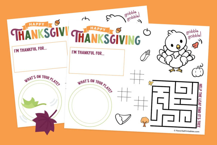 Thanksgiving Activity Pages Printable