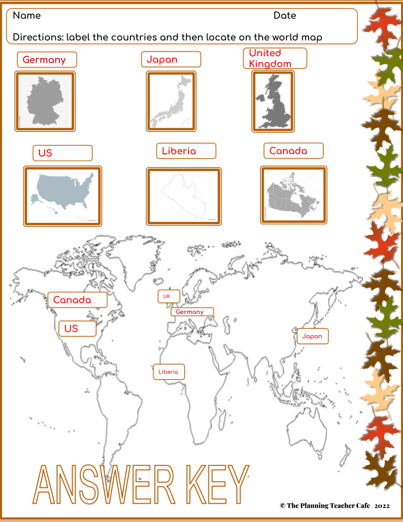 Thanksgiving Around The World - Classful for Thanksgiving Around The World Worksheet