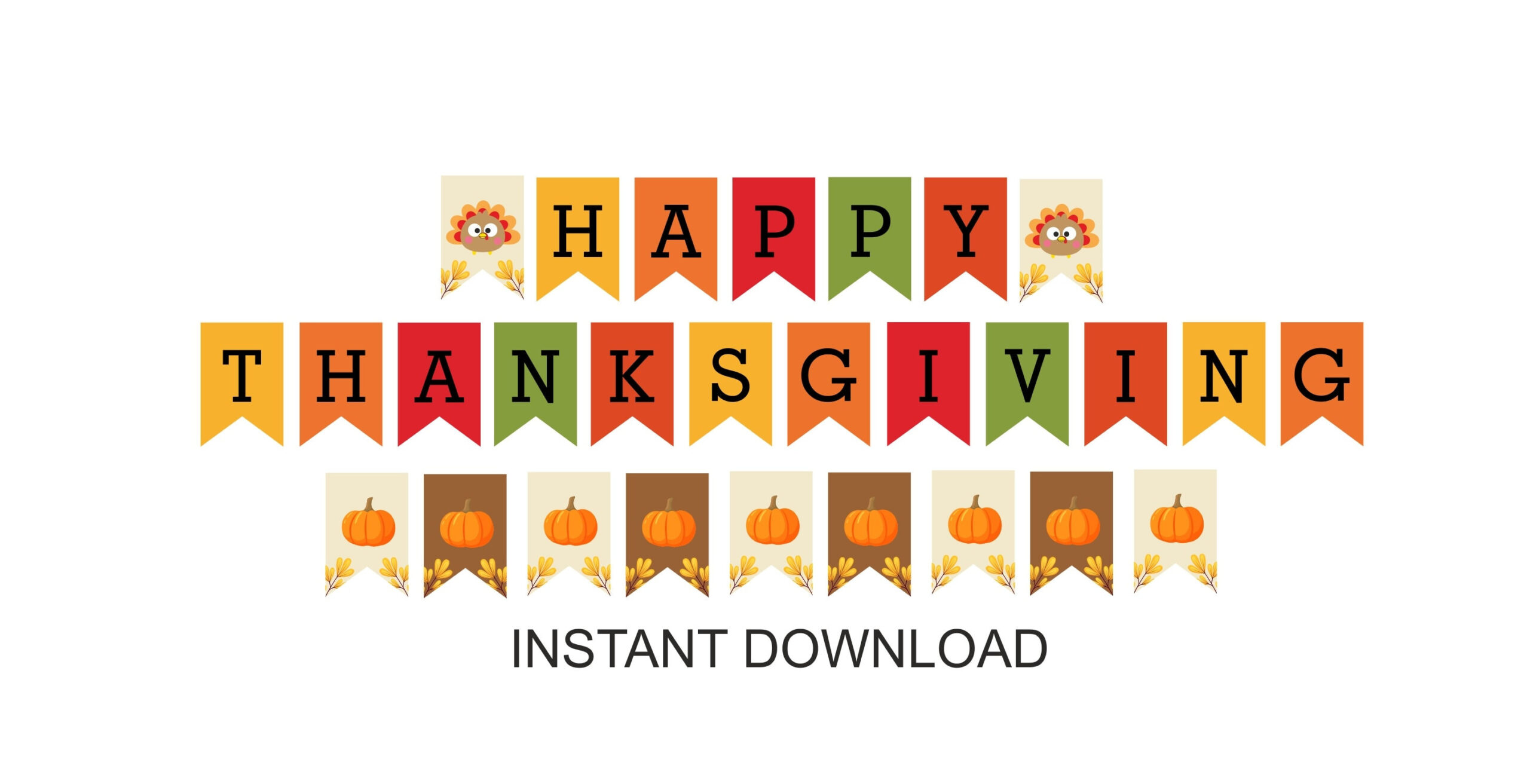 Thanksgiving Banner Printable / Happy Thanksgiving Banner in Thanksgiving Banner Printable