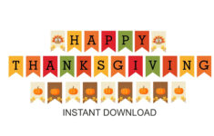 Thanksgiving Banner Printable / Happy Thanksgiving Banner inside Happy Thanksgiving Printables