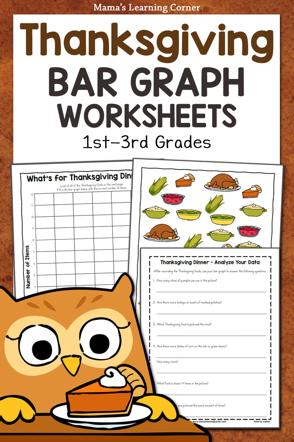 Thanksgiving Bar Graph Worksheet Packet - Mamas Learning Corner for Thanksgiving Bar Graph Worksheets