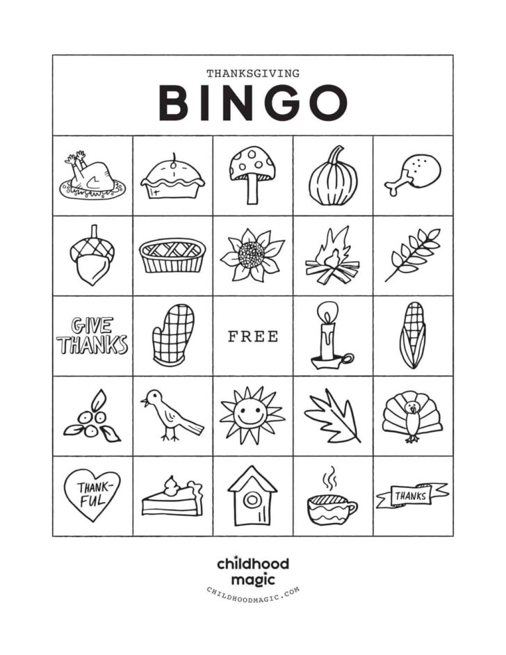 Printable Thanksgiving Bingo Cards