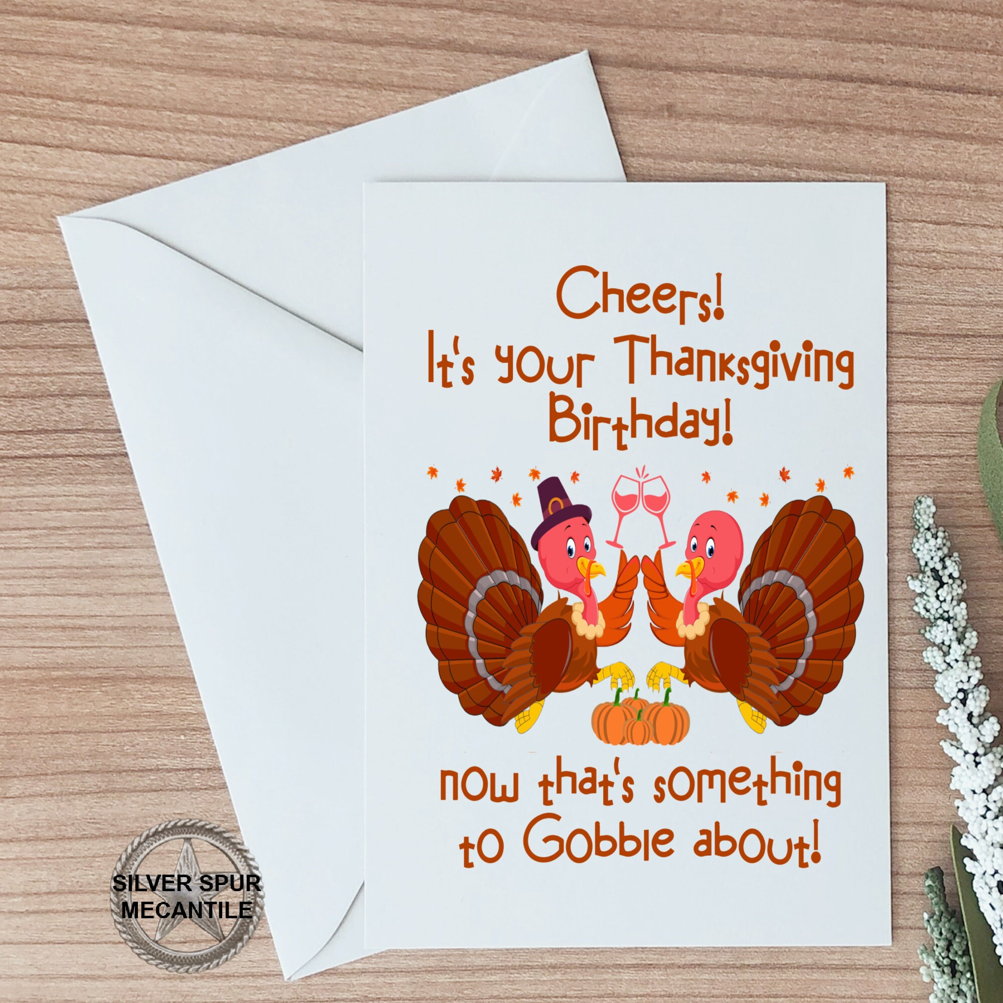 Thanksgiving Birthday Card, November Birthday Card, Thanksgiving inside Birthday On Thanksgiving Cards