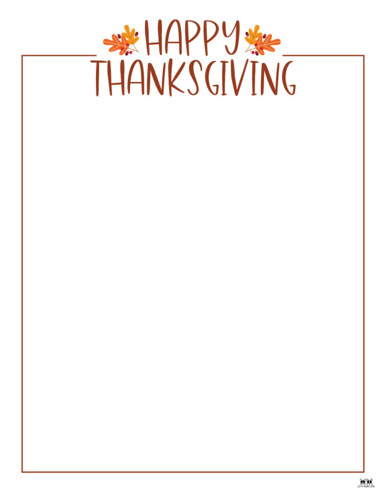 Thanksgiving Borders &amp;amp; Frames - 41 Free Pages | Printabulls for Thanksgiving Border Printable