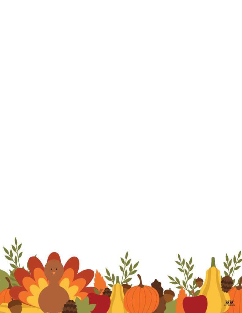 Thanksgiving Borders &amp;amp; Frames - 41 Free Pages | Printabulls pertaining to Free Printable Thanksgiving Borders