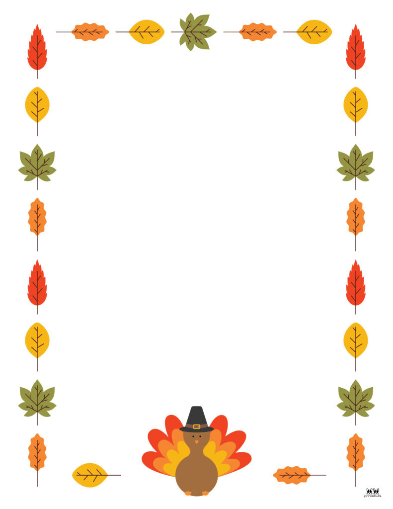 Thanksgiving Borders &amp;amp; Frames - 41 Free Pages | Printabulls with Thanksgiving Border Printable