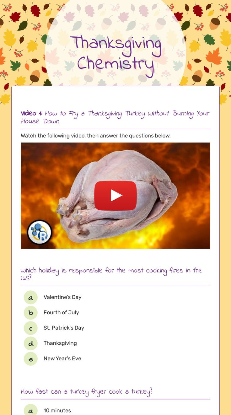 Thanksgiving Chemistry Worksheet in Chemistry Of Thanksgiving Worksheet