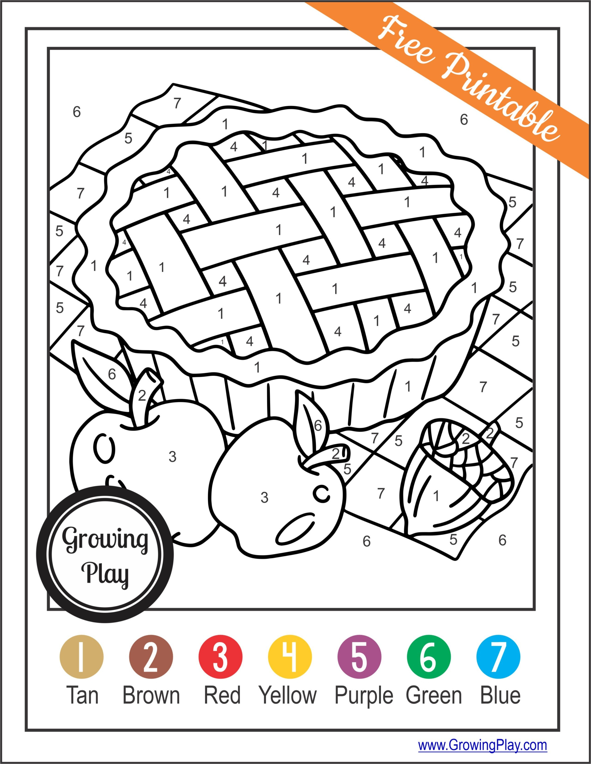 Thanksgiving Colornumber: Free Printable Fun For Kids inside Free Thanksgiving Color By Number Printables