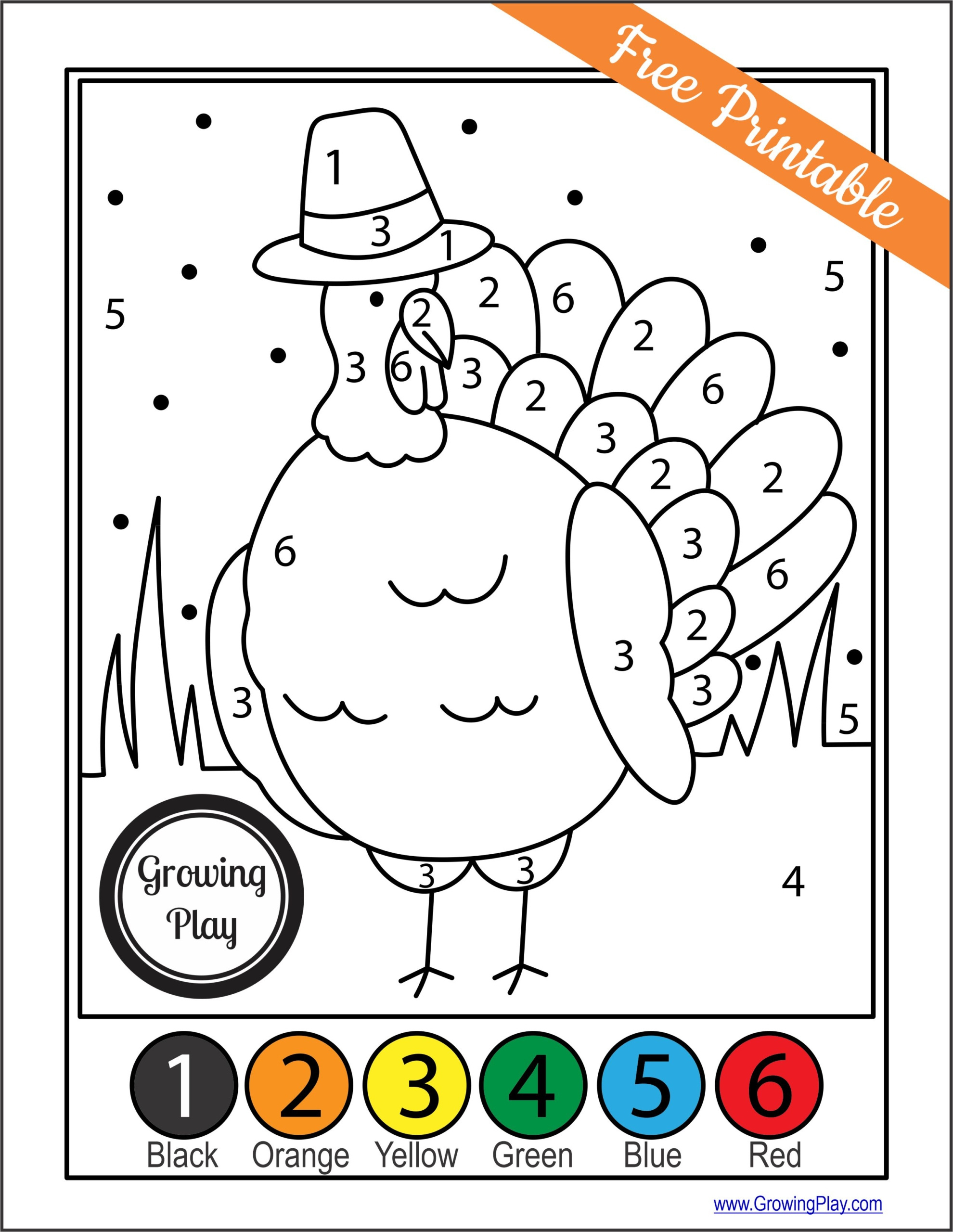 Thanksgiving Colornumber: Free Printable Fun For Kids intended for Thanksgiving Color By Number Free Printables