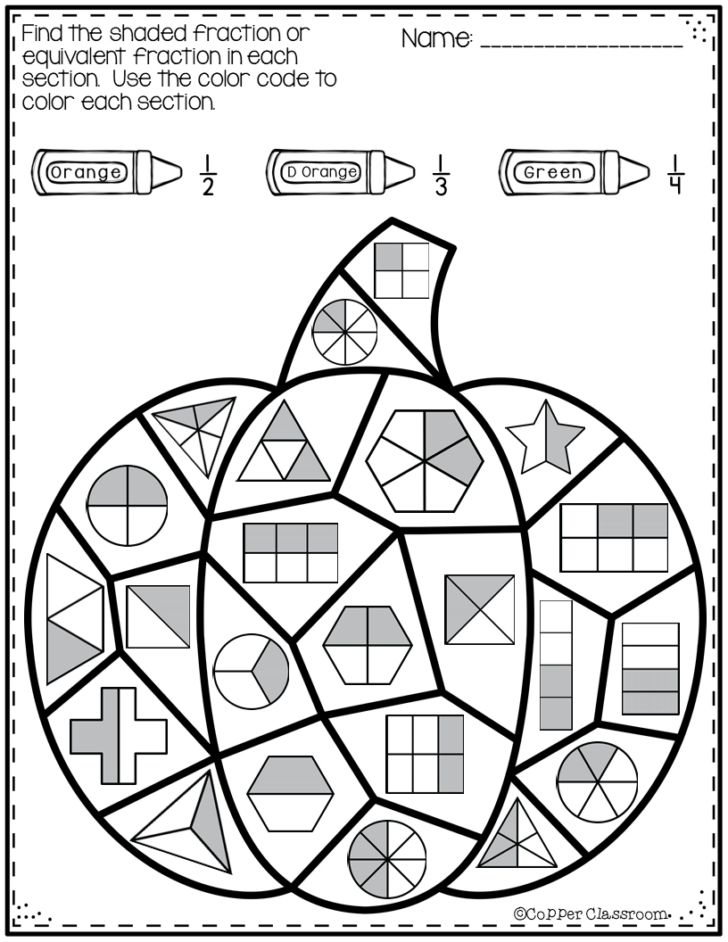 Thanksgiving Fraction Worksheets