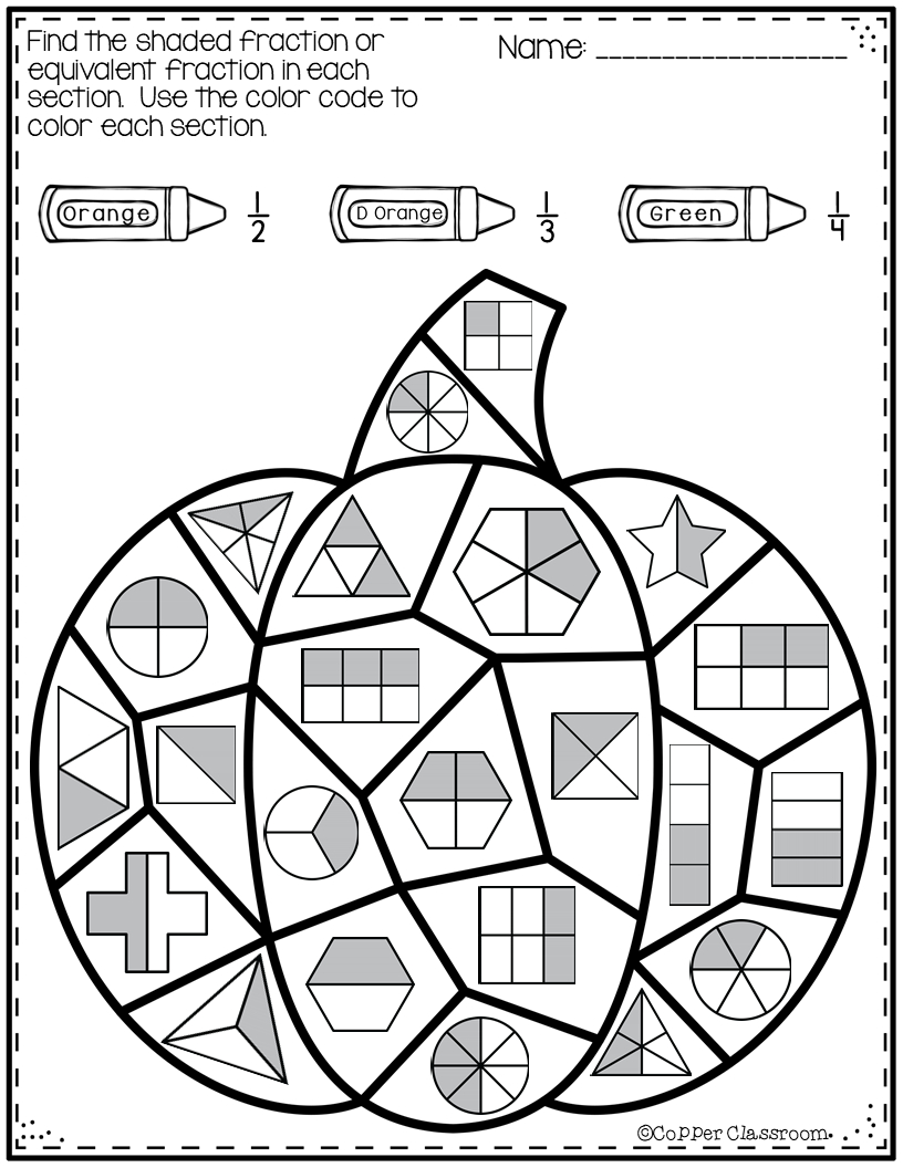 Thanksgiving Comparing, Classifying Fractions/Equivalent Fractions throughout Thanksgiving Fraction Worksheets