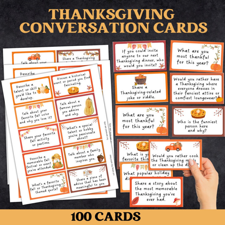 Thanksgiving Dinner Conversation Cards