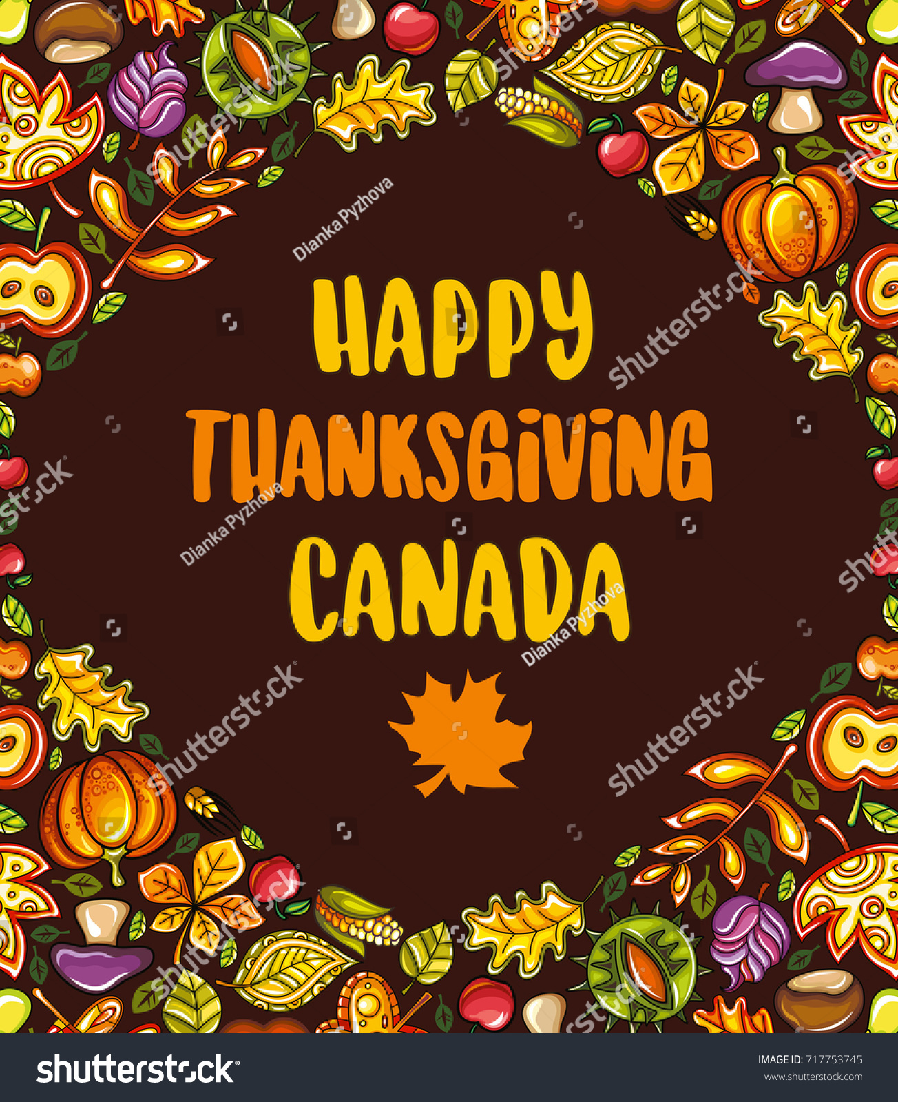 Thanksgiving Day Celebration Card Happy Thanksgiving Stock Vector pertaining to Canadian Thanksgiving Cards