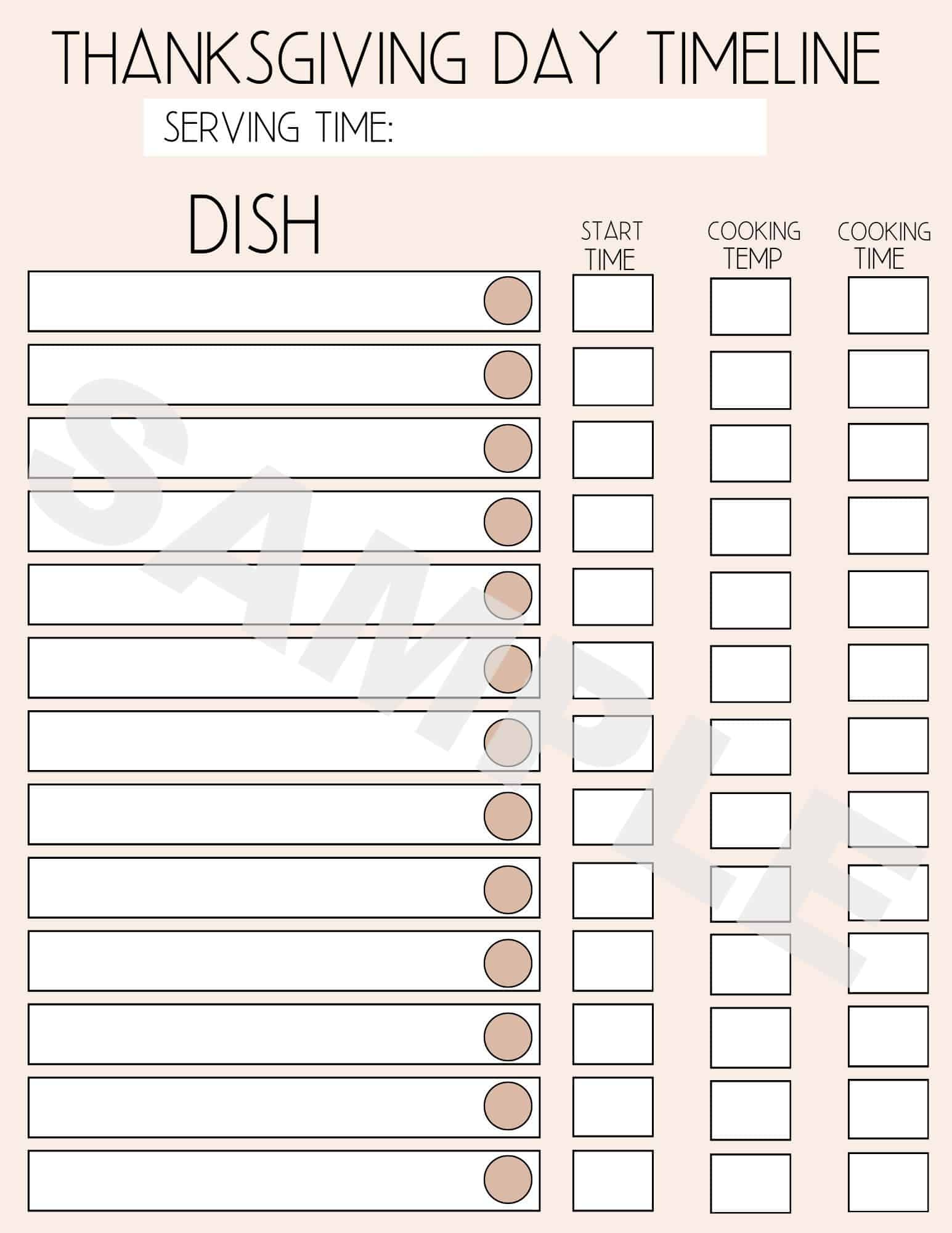 Thanksgiving Day Timeline Worksheet And My Menu - Worthing Court intended for Thanksgiving Timeline Worksheet