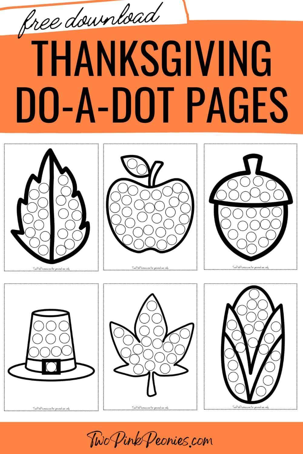 Thanksgiving Dot Marker Pages {Instant Download!} within Thanksgiving Dot to Dot Free Printable