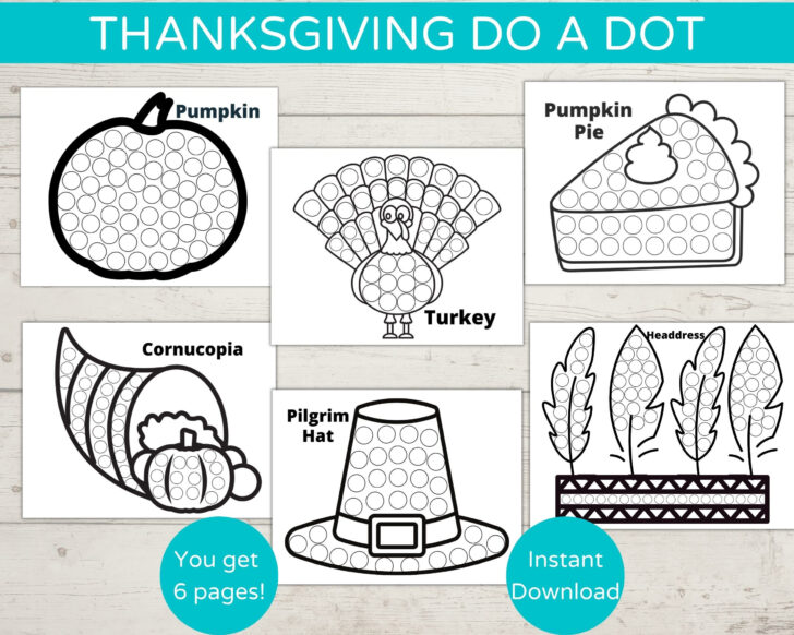 Thanksgiving Dot Painting Free Printables