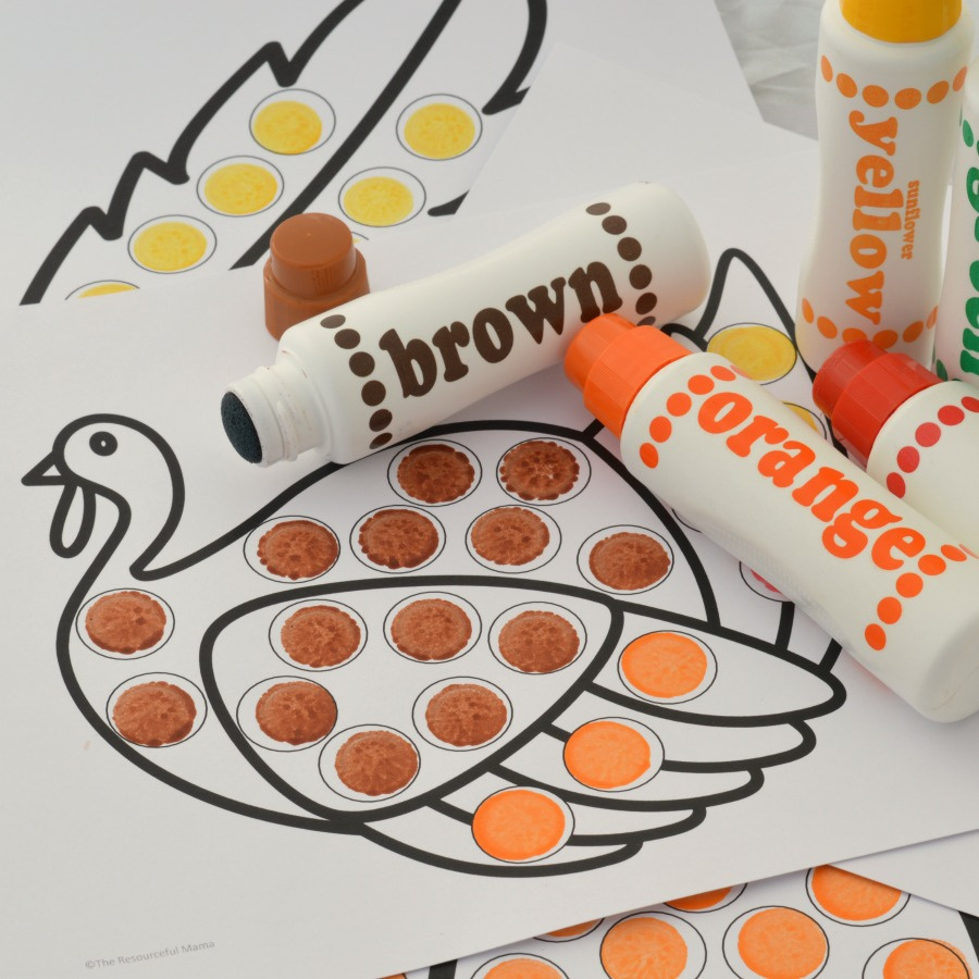 Thanksgiving Dot Painting {Free Printables} - The Resourceful Mama regarding Thanksgiving Dot Painting Free Printables