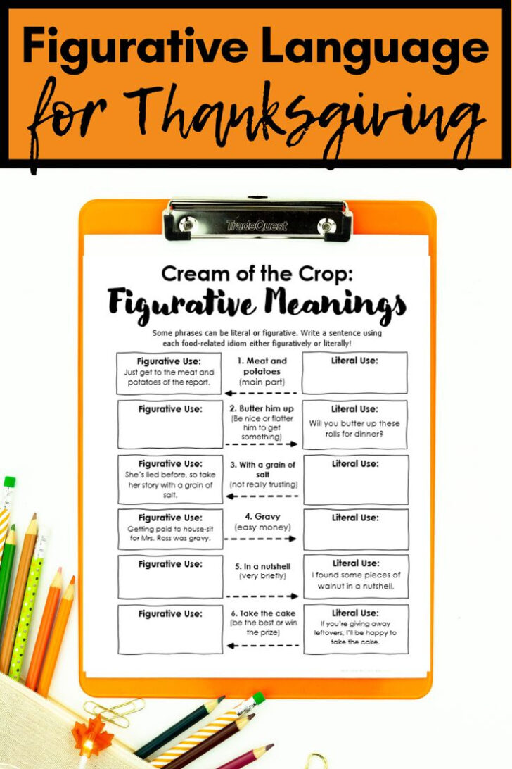 Thanksgiving Figurative Language Worksheets