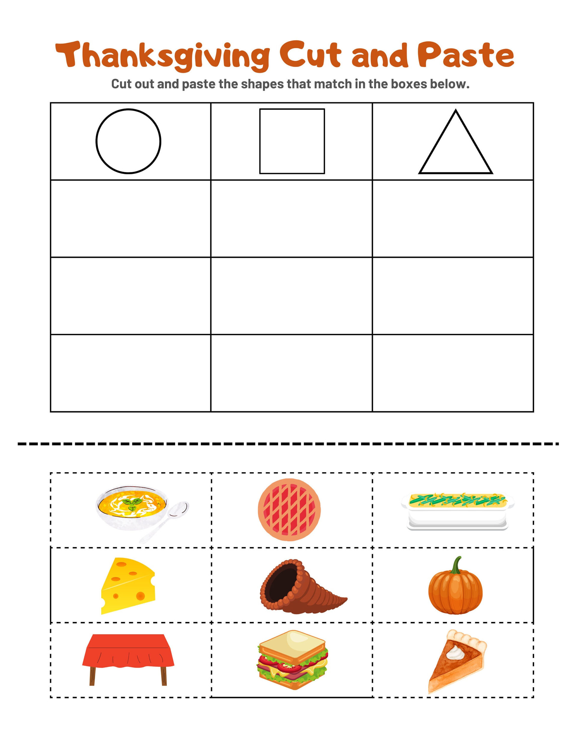 Thanksgiving Fine Motor Worksheets - Etsy intended for Thanksgiving Cutting Worksheets