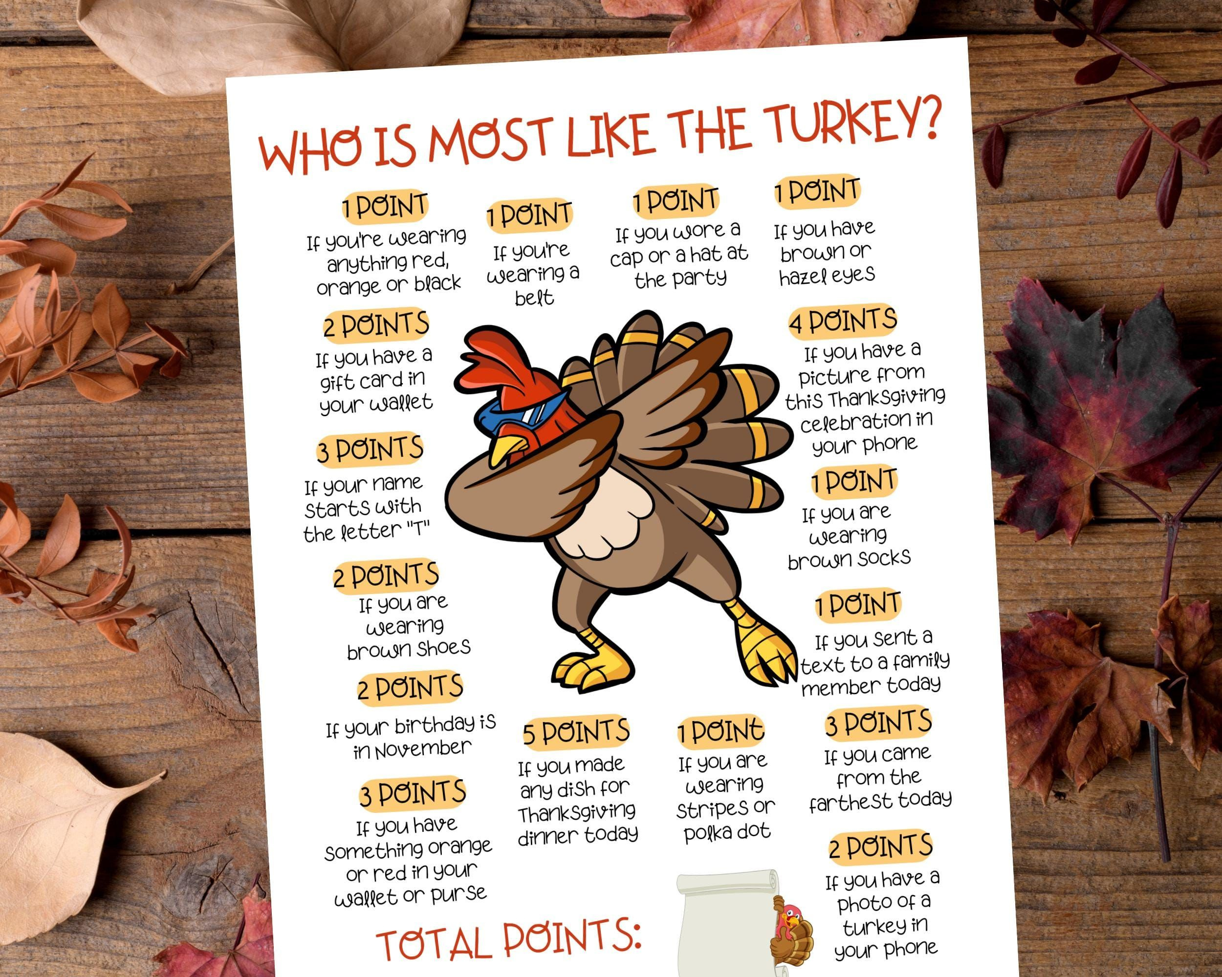 Thanksgiving Games For Adults, Dinner Table Game, Printable throughout Thanksgiving Point Gift Cards