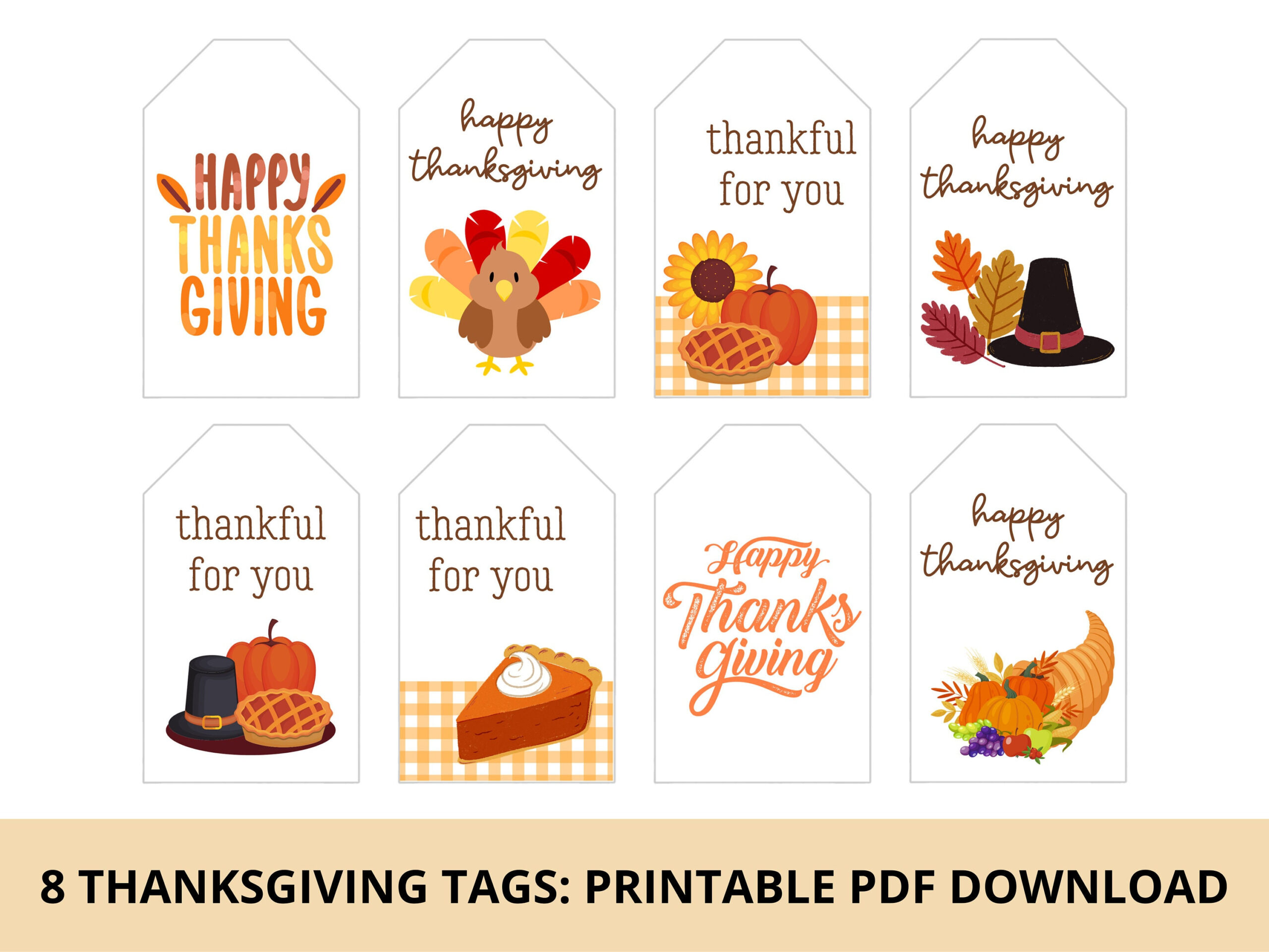 Thanksgiving Gift Tags &amp;amp; Treat Tags Printable Pdf Download - Etsy with Thanksgiving Printable Tags