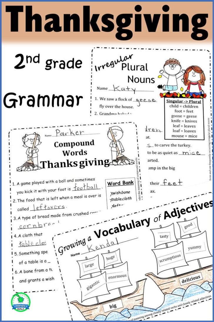 Thanksgiving Grammar Worksheets Free