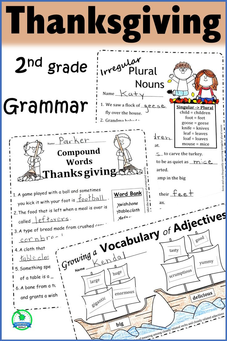 Thanksgiving Grammar Worksheet For 2Nd Grade Language Standards inside Thanksgiving Grammar Worksheets Free