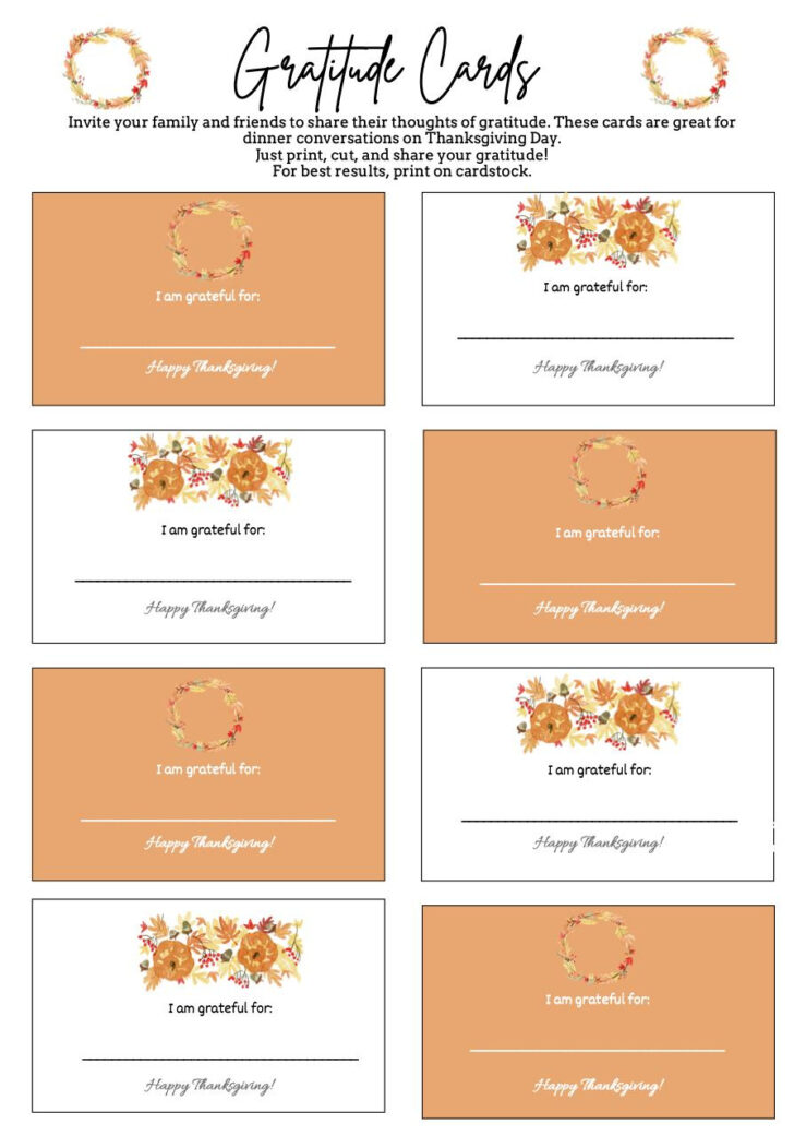 Thanksgiving Grateful Cards