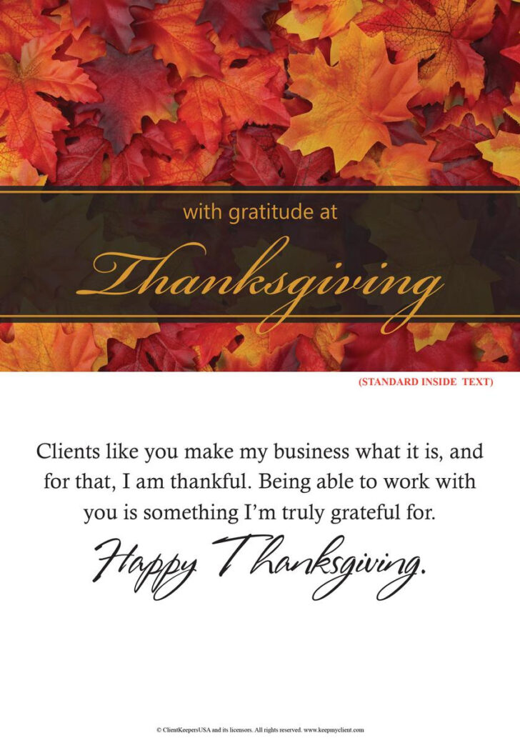 Thanksgiving Business Messages For Cards