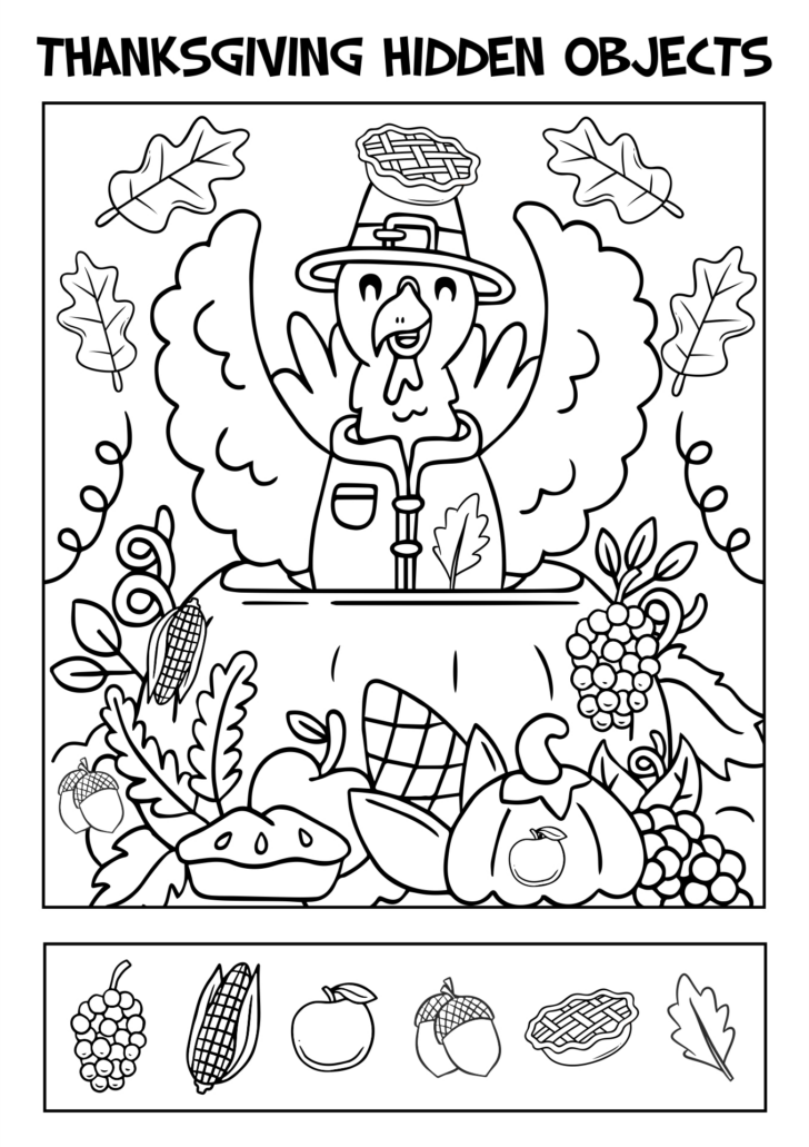 Thanksgiving Printable Hidden Pictures