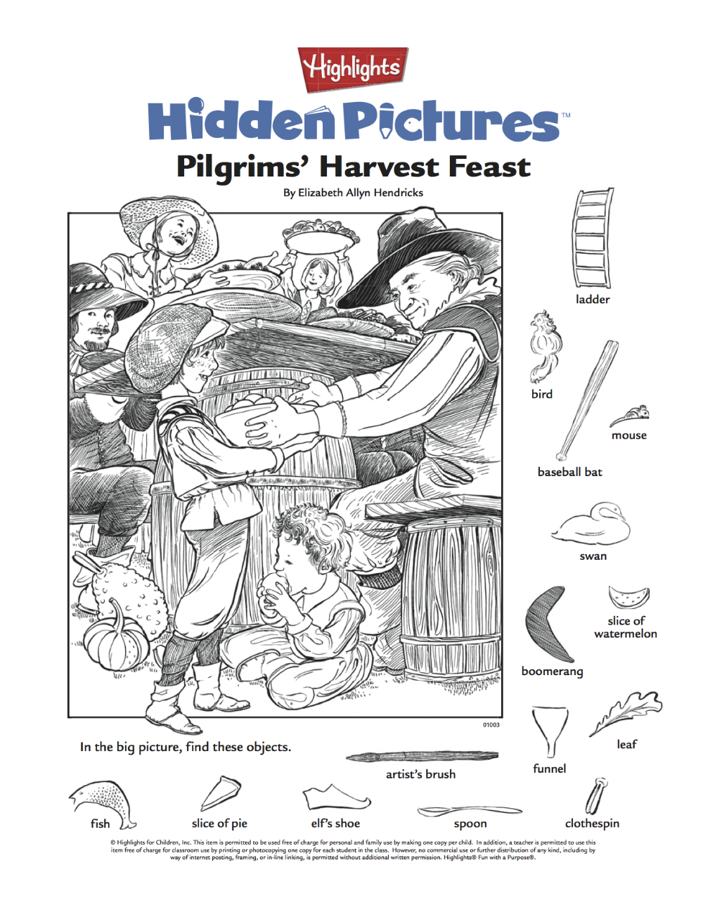 Thanksgiving Hidden Pictures Puzzle Printable For Kids 305 intended for Thanksgiving Hidden Pictures Printables