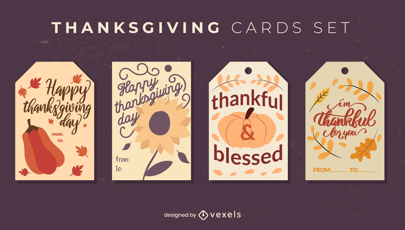 Thanksgiving-Kartenset - Vektor Download inside Thanksgiving Gift Cards Free