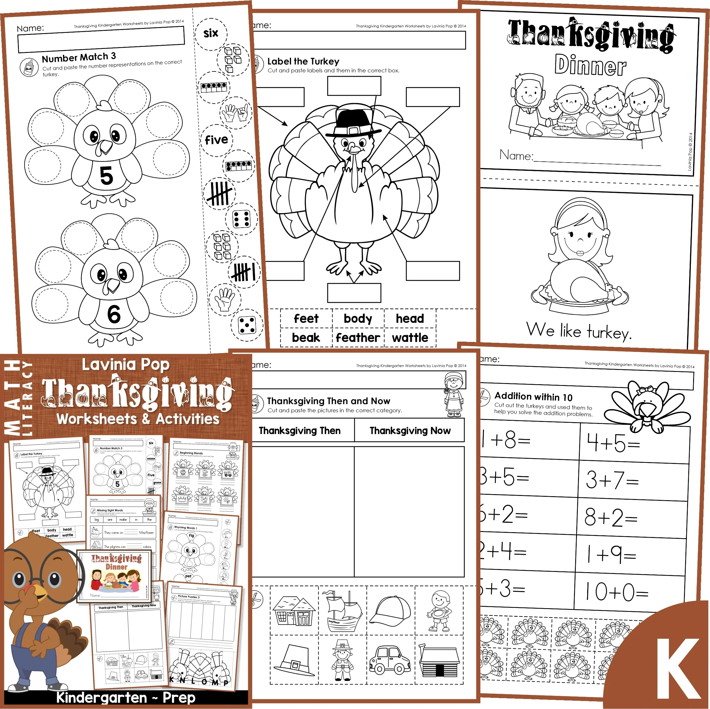 Thanksgiving Kindergarten Worksheets And Activities No Prep for Thanksgiving Activities For Kindergarten Printables