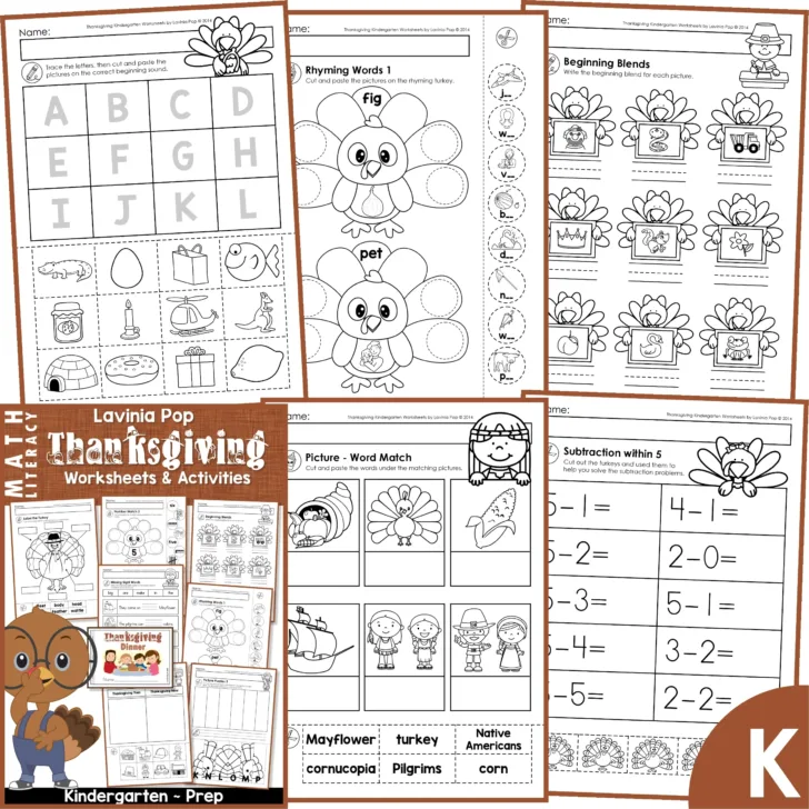 Thanksgiving Kindergarten Worksheets