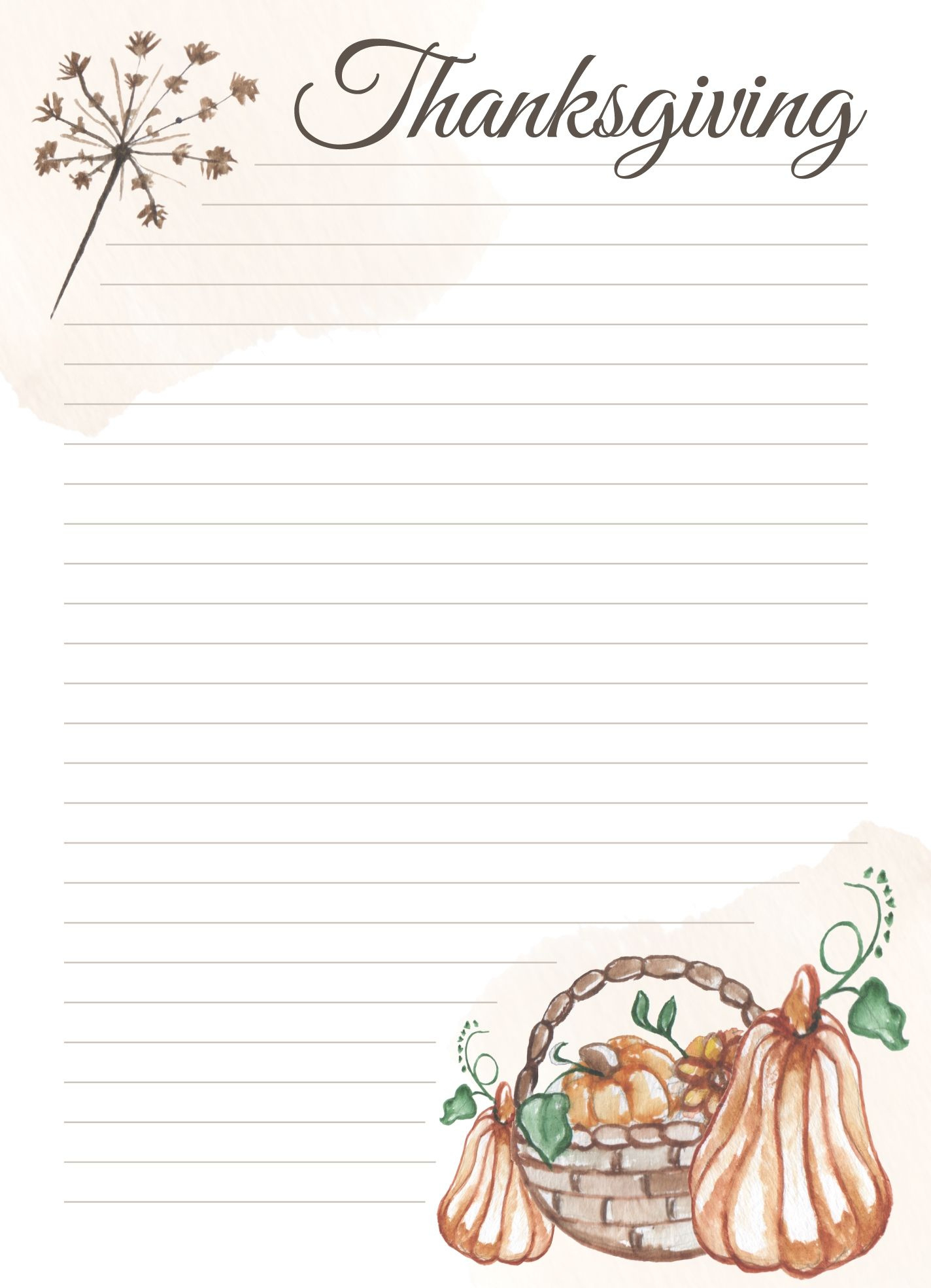 Thanksgiving Lined Paper Free Google Docs Template throughout Free Printable Thanksgiving Writing Paper