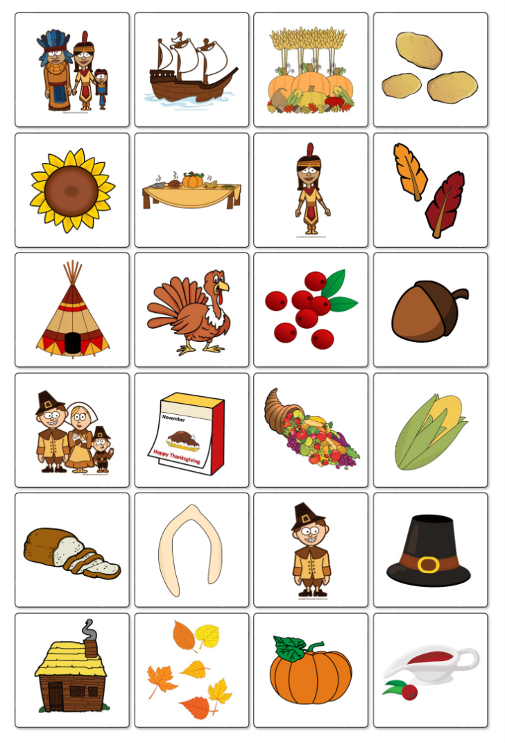 Thanksgiving Matching Game Printable