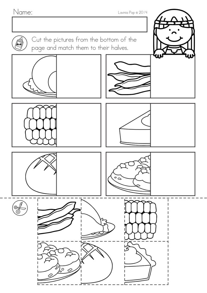 Cut And Paste Thanksgiving Worksheets