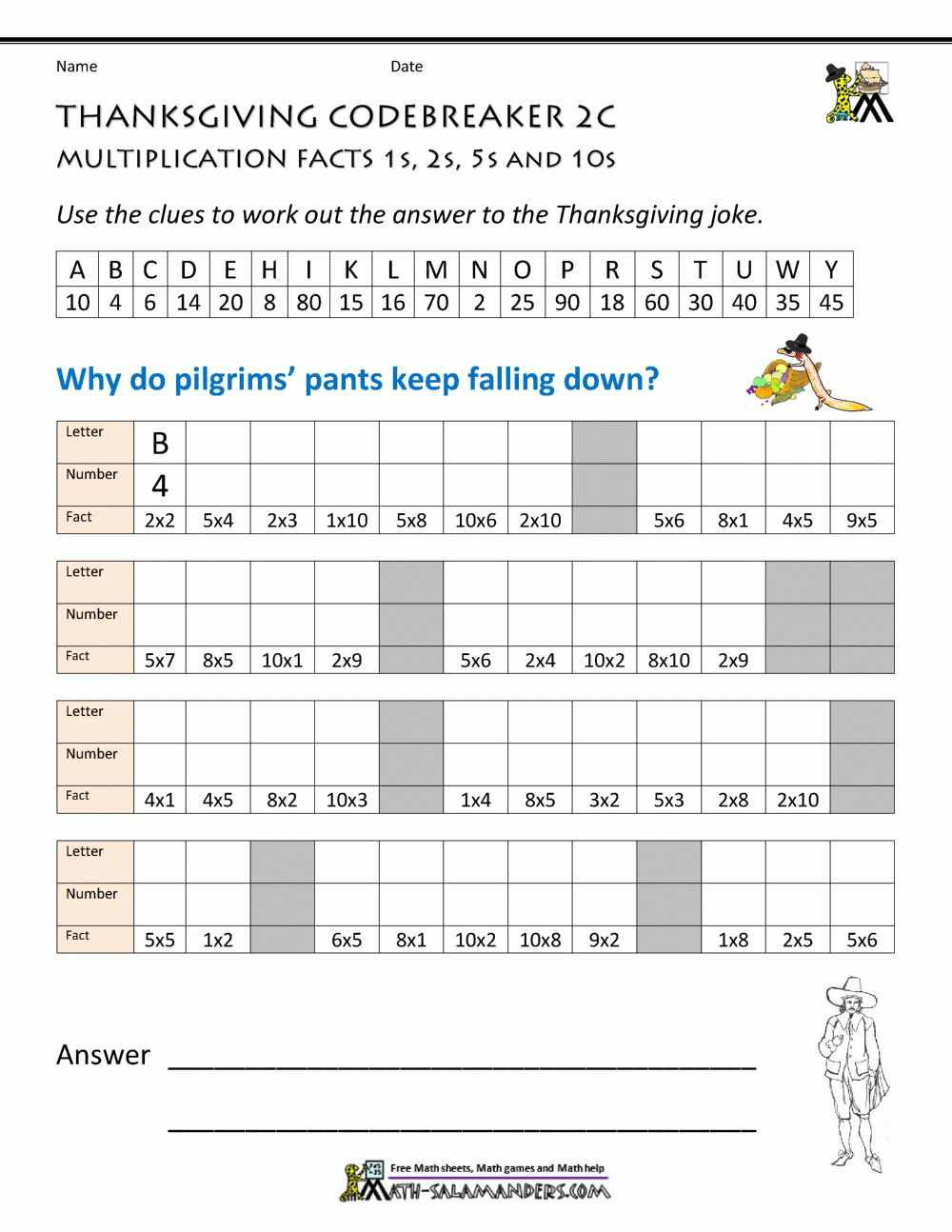 Thanksgiving Math Worksheets 2Nd Grade intended for Multiplication Worksheets Thanksgiving